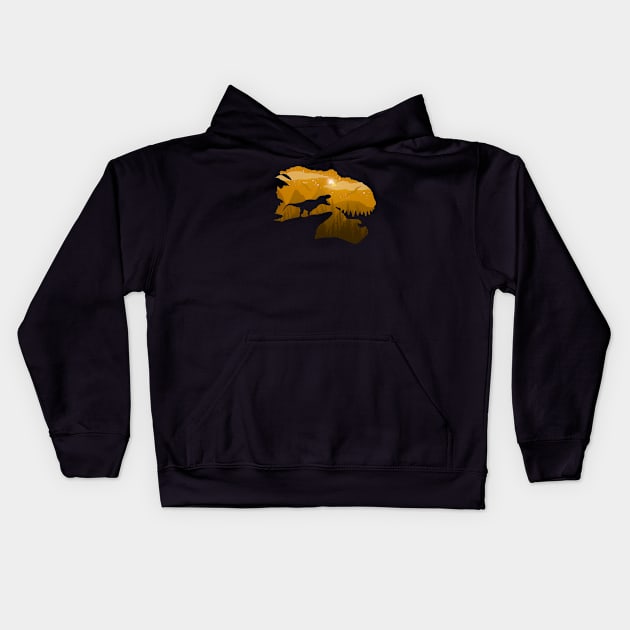 T-Rex is Here! Kids Hoodie by valsymot